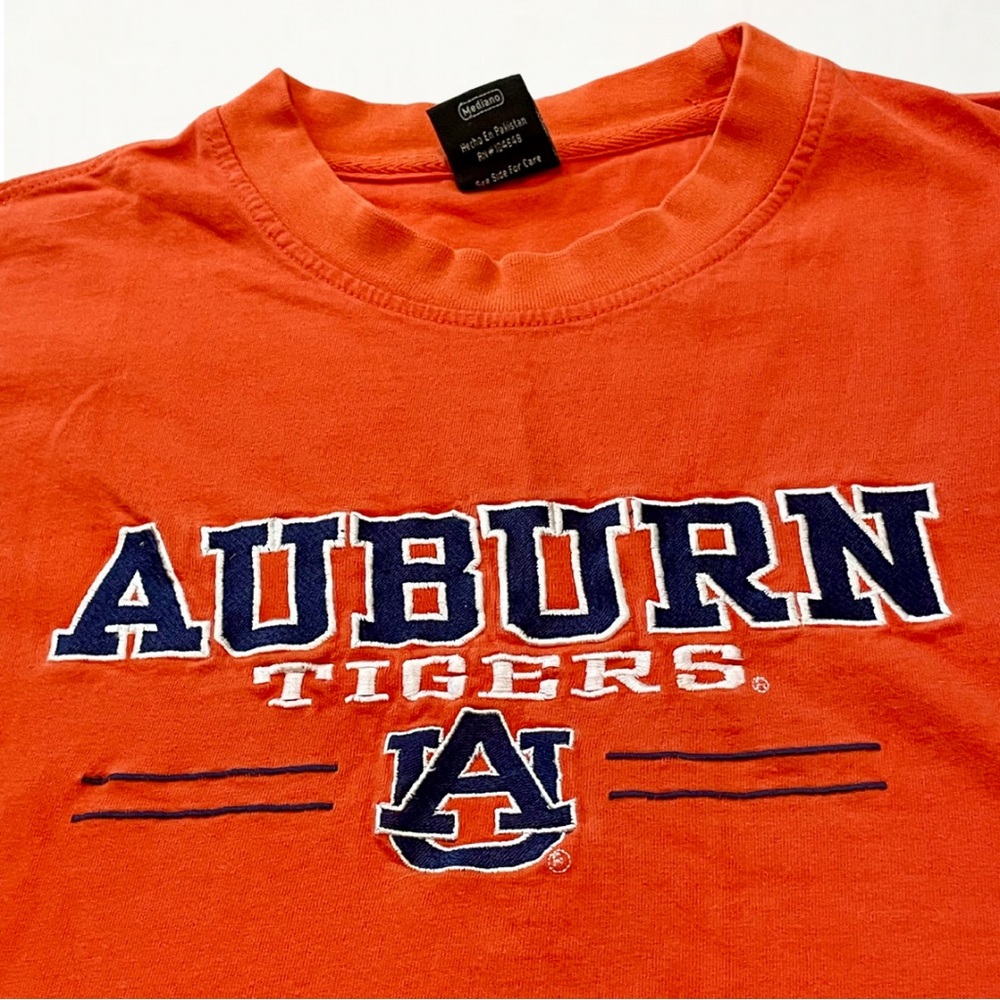 Vintage Y2K 2000s Starter Auburn Tigers Orange Embroidered Collegiate T-Shirt M - Picture 5 of 13
